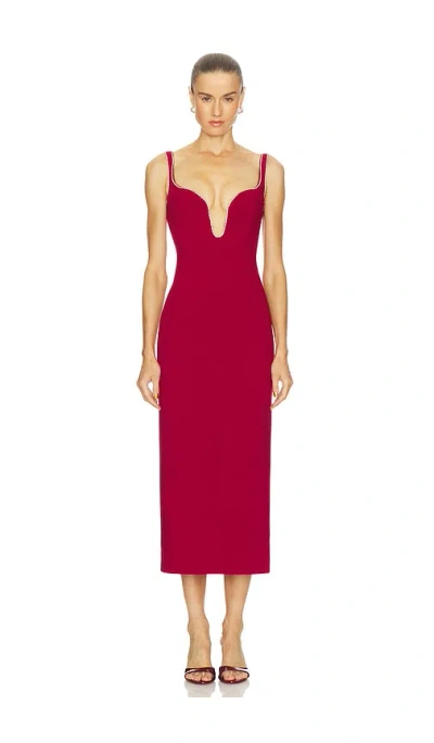 Bardot Brooklyn Diamonte Midi Dress In Burgundy