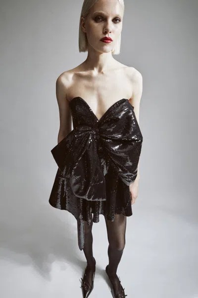 Bardot Brydie Bow Mini Dress In Black