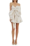 Bardot Brydie Bow Sequin Strapless Minidress In Nude