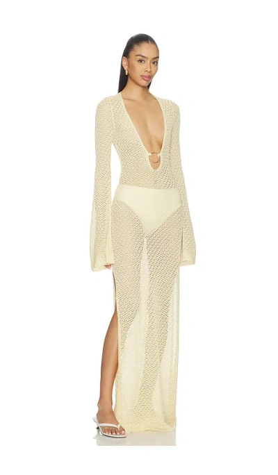 Bardot Bryn Crochet Maxi Dress In Burgundy
