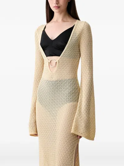 Bardot Bryn Crochet-construction Ring-detail Maxi Dress In Black