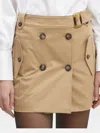 Bardot Button-fastening Belted Mini Skirt In Brown