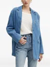 Bardot Button-fastening Denim Blazer In Blue