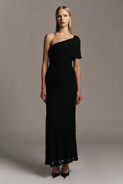 Bardot Calia Stretch Lace Maxi Dress In Black
