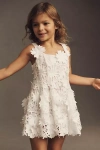 Bardot Calypso Sleeveless Lace A-line Mini Flower Girl Dress In White