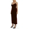 Bardot Camellia Strapless Velour Dress In Burgundy