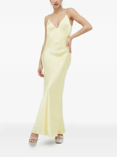 BARDOT CAPRI CRYSTAL-EMBELLISHED SATIN MAXI-DRESS