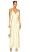 Bardot Capri Crystal-embellished Satin Maxi-dress In Yellow