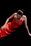 Bardot Capri Slip Dress In Fire Red