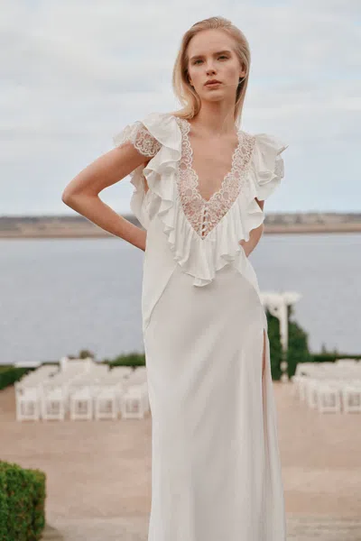 Bardot Celeste Ruffle Maxi Dress In Neutral