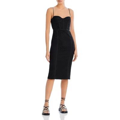 Bardot Charley Womens Lace Cocktail Midi Dress In Black
