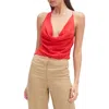 Bardot Cherie Cowl Neck Sleeveless Top In Orange