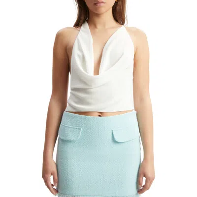 Bardot Cherie Cowl Neck Sleeveless Top In White