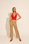 Bardot Cherie Cowl Neck Top In Deep Red