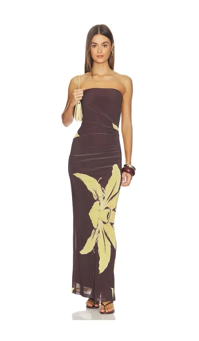 Bardot Ciera Strapless Mesh Dress In Purple