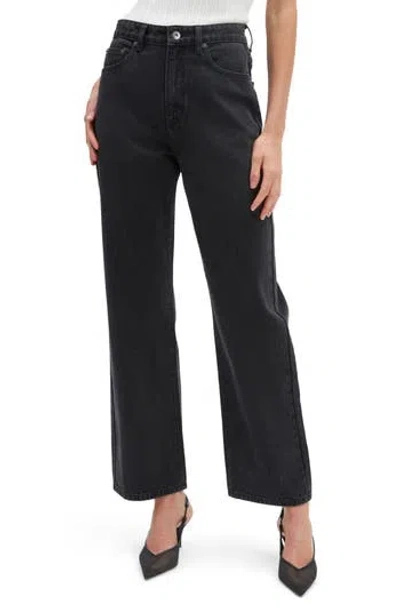 Bardot Cindy High Waist Wide Leg Jeans In Black