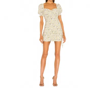 Bardot Cindy Sweetheart Print Dress In Yellow Floral In Gold