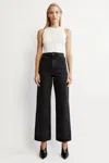 Bardot Cindy Wide Full Leg Jeans In Washed Bla