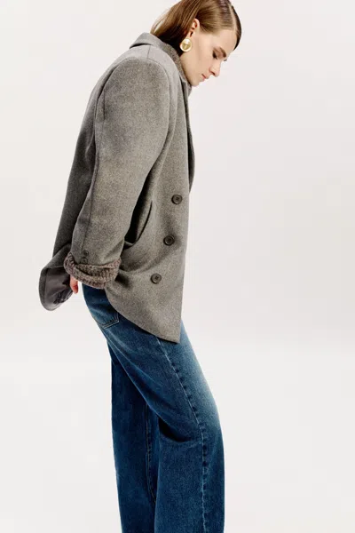 Bardot Classic Oversized Hailey Coat In Dove Grey