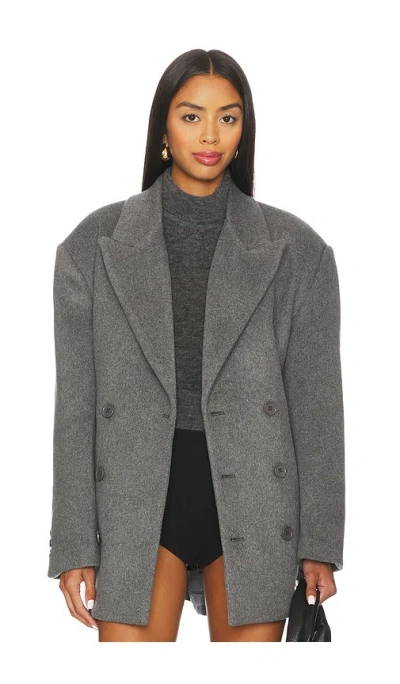 Bardot Classic Oversized Hailey Coat In Gray