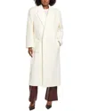 Bardot Classic Oversized Wool-blend Coat In White
