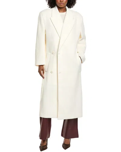 Bardot Classic Oversized Wool-blend Coat In White