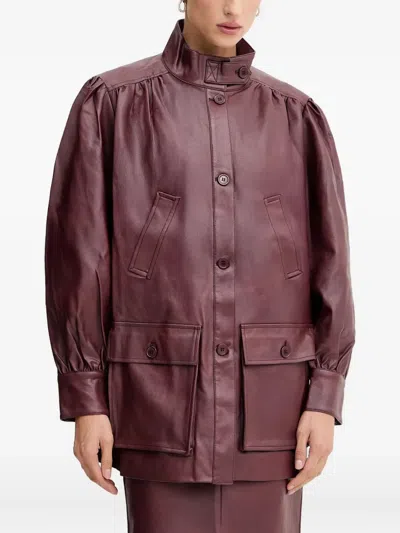 Bardot Clements Button-fastening Jacket In Brown
