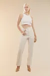 Bardot Cleo Vegan Leather Pant In Ivory