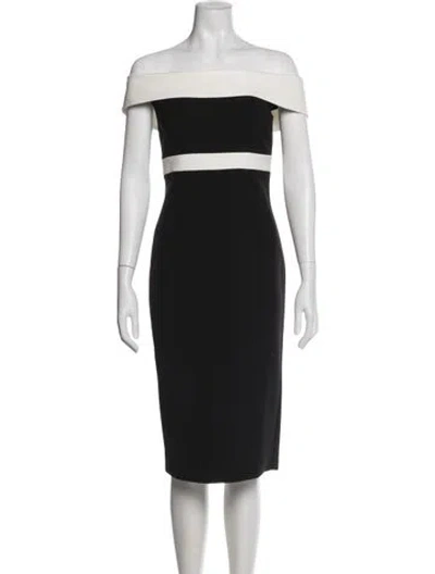 Pre-owned Bardot Colorblock Pattern Knee-length Dress In Black