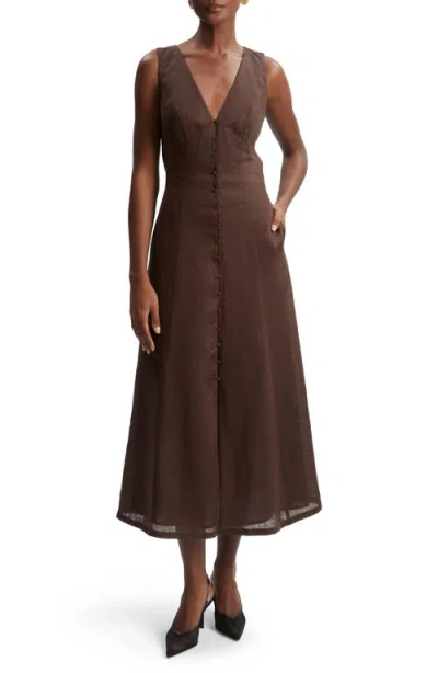 BARDOT BARDOT CORDELIA LINEN & COTTON SLEEVELESS DRESS