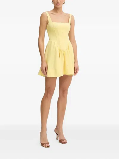 Bardot Corset-style Skater Dress In Yellow