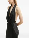 Bardot Cowl-neck Backless Maxi Dress In Black