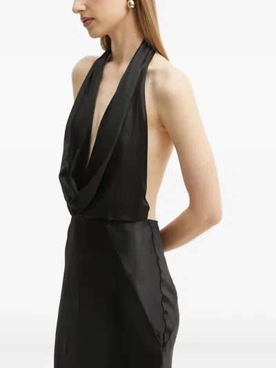 BARDOT COWL-NECK BACKLESS MAXI DRESS