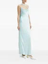 Bardot Cowl-neck Draped Maxi Dress In Green