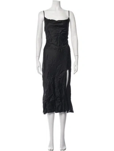 Pre-owned Bardot Cowl Neck Midi Length Dress W/ Tags In Black
