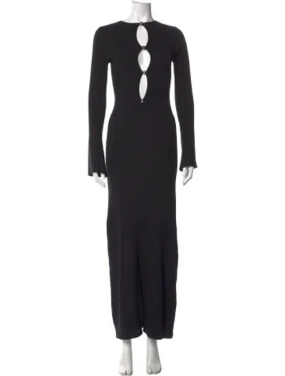 Pre-owned Bardot Crew Neck Long Dress W/ Tags In Black
