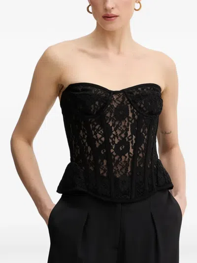 Bardot Cristo Strapless Lace Bustier In Black