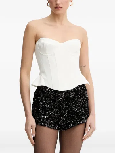 Bardot Cristo Strapless Corset Bustier In White