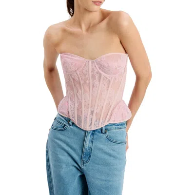Bardot Cristo Strapless Lace Bustier In Lilac