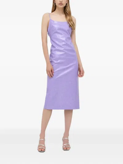 Bardot Crocodile-embossed Midi Dress In Purple