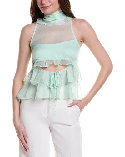 Bardot Cynthia Ruffle Blouse In Green