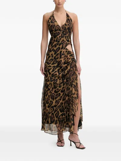 Bardot Cyrel Leopard-print Maxi Dress In Brown