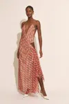 Bardot Cyrel Print Plunge Halter Chiffon Maxi Dress In Red Spot