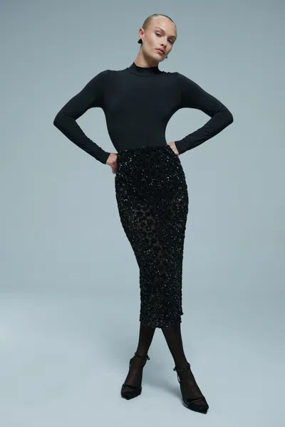 Bardot Dafne Long Sleeve Bodysuit In Green