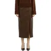 Bardot Dante Faux Leather Midi Skirt In Dark Chocolate In Dark Choco