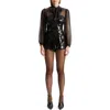 Bardot Daveen Long Sleeve Sequin Romper In Black