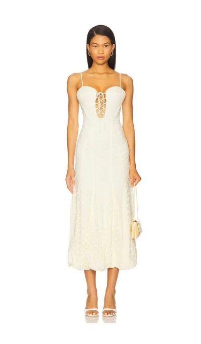 Bardot Delaney Bubble Midi Dress In White