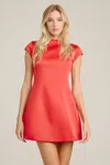 Bardot Delphi Hourglass Satin Dress In Red