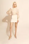 Bardot Delphi Linen Miniskirt In Orchidwht