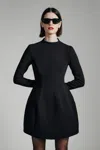 Bardot Delphi Long Sleeve Mini Dress In Black